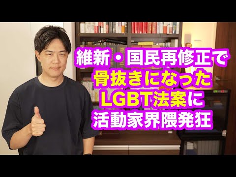 【活動家発狂案件】LGBT法案は維新・国民の再修正を経て完全に骨抜きになり活動家はシャットアウトされる